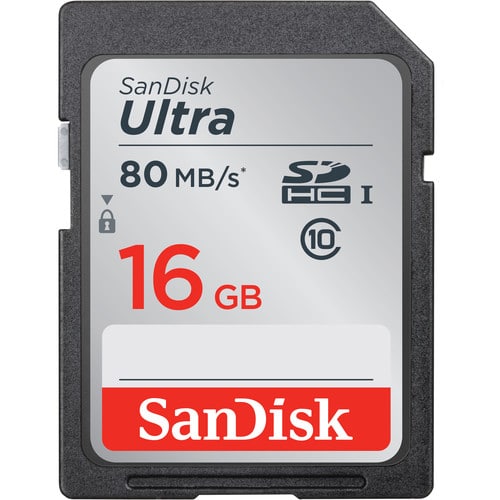 Sandisk Ultra SDHC 16GB 80 MB/S memory card