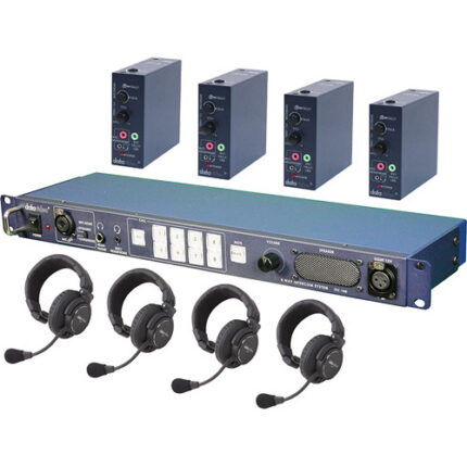 Datavideo ITC100HP1K – ITC-100 Wired Intercom System with Four HP-1 Headsets Kit