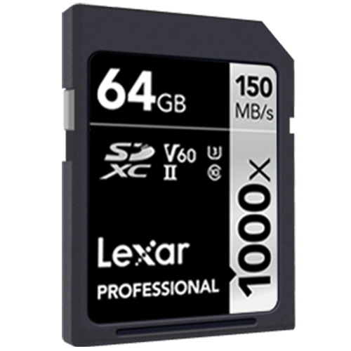 Lexar® 64GB Professional 1000x SDHC™/SDXC™ UHS-II Card