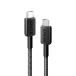 Anker 322 USB-C to USB-C 60W Cable (3ft) Nylon Braided – A81F5H11 – Black
