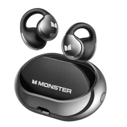 Key Features Design: Open-ear clip-on, sits on top of the ear, lightweight (0.2 oz), non-sealing for comfort and awareness. Audio: 13mm drivers, HiFi stereo, Qualcomm apt-X, Pure Monster Sound, good for mids/highs, bass can be inconsistent. Connectivity: Bluetooth 5.4, reliable. Calls: DNN Noise Filtering for clear calls. Battery: Up to 21 hours total playtime, fast charging. Durability: IPX6 water resistance (sweat/splash proof). Controls: Touch controls.
