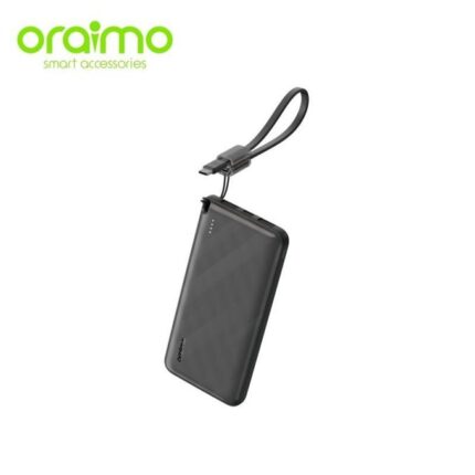 Oraimo PowerFlow L1 Power Bank 10000mAh 15W Type-C Charging Built-In Cable - Black