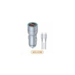 Amaya Silver grey ACC-CC08 – 43W Dual Port Fast Car Charger with Type-C Cable