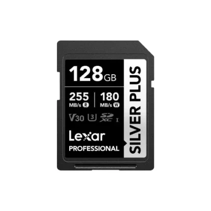 Lexar 128GB Professional Silver Plus UHS-I SDXC Memory Card (255 MB/s)