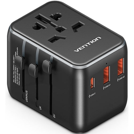 Vention 3-Port USB (C+A+A) Universal Travel Adapter (20W/18W/18W)