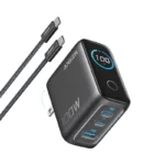Anker 100W GaN Fast Charger with Smart Display (3-Port, USB-C Cable Included)