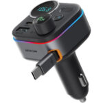Green Lion Car FM Transmitter with Bluetooth 5.4 & Dual Port Charger 72W