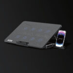 Porodo Gaming 8-Fan Laptop Cooling Stand with Phone Slot - Image 3