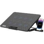 Porodo Gaming 8-Fan Laptop Cooling Stand with Phone Slot